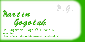 martin gogolak business card